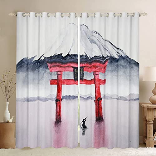 ANEEHA Vorhang Blickdicht Japanischer Stil Vorhänge Berg Fuji Gardinen Wohnzimmer Schlafzimmer Verdunklungsvorhänge Thermovorhang 3D Druck Schallschutz Vorhang mit Ösen 2er Set B 140 x H 245 cm ANEEHA Vorhang Blickdicht Japanischer Stil Vorhänge Berg Fuji Gardinen Wohnzimmer Schlafzimmer Verdunklungsvorhänge Thermovorhang 3D Druck Schallschutz Vorhang mit Ösen 2er Set B 140 x H 245 cm von ANEEHA