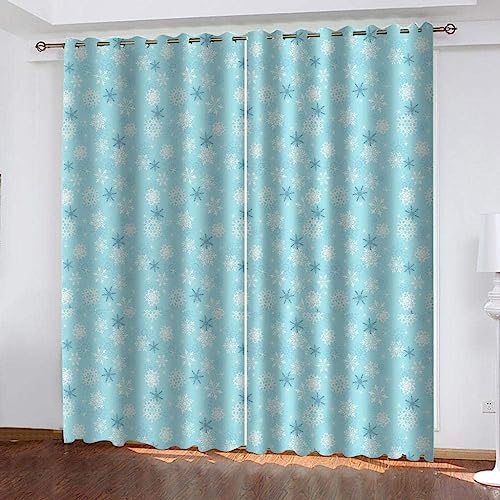 ANEEHA Vorhang Blickdicht Schneeflocke Vorhänge Hellblau Gardinen Wohnzimmer Schlafzimmer Verdunklungsvorhänge Thermovorhang 3D Druck Schallschutz Vorhang mit Ösen 2er Set B 100 x H 160 cm ANEEHA Vorhang Blickdicht Schneeflocke Vorhänge Hellblau Gardinen Wohnzimmer Schlafzimmer Verdunklungsvorhänge Thermovorhang 3D Druck Schallschutz Vorhang mit Ösen 2er Set B 100 x H 160 cm von ANEEHA