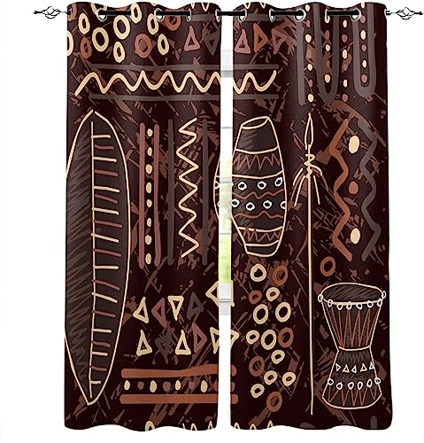 ANEEHA Vorhangset Afrika Vorhänge Jahrgang Gardinen Wohnzimmer Schlafzimmer Verdunklungsvorhänge Thermovorhang 3D Druck Schallschutz Vorhang mit Ösen 2er Set B 110 x H 215 cm ANEEHA Vorhangset Afrika Vorhänge Jahrgang Gardinen Wohnzimmer Schlafzimmer Verdunklungsvorhänge Thermovorhang 3D Druck Schallschutz Vorhang mit Ösen 2er Set B 110 x H 215 cm von ANEEHA