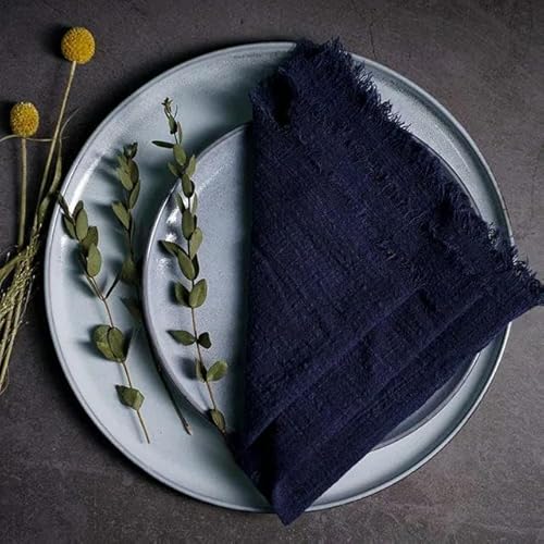 6/12/24/48 Stück 30 * 30 cm Gaze-Serviette Käsetuch-Serviette Boho-rustikale Käsetuch-Servietten mit Fransen für Boho-Schwarze Servietten mit Fransen von ANEIDA