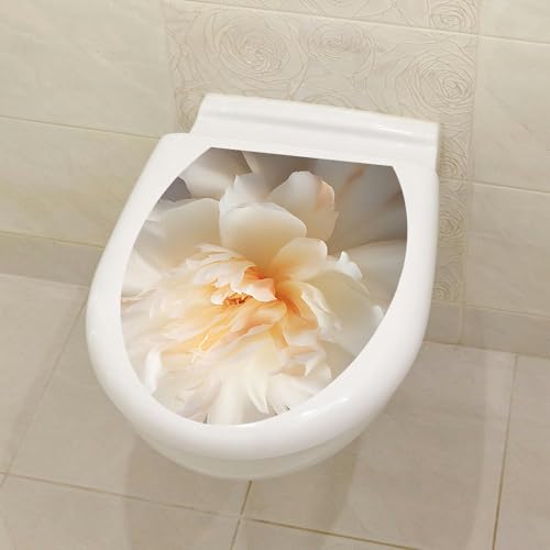 ANEIDA 35 * 29CM 3D Blume Selbstklebende Toilettendeckel Aufkleber Lustige PVC Wasserdichte Toilettensitz Aufkleber Für Deckel Badezimmer Wandaufkleber von ANEIDA