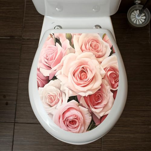 ANEIDA 35 * 29CM 3D Blume Selbstklebende Toilettendeckel Aufkleber Lustige PVC Wasserdichte Toilettensitz Aufkleber Für Deckel Badezimmer Wandaufkleber von ANEIDA