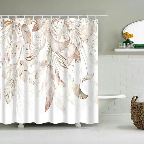 ANEIDA 80–180 cm Breite * 180/200 cm Tropfen kleine Blume wasserdichter Duschvorhang schimmelfest wasserdichter Duschvorhang für Nassräume mit Haken von ANEIDA