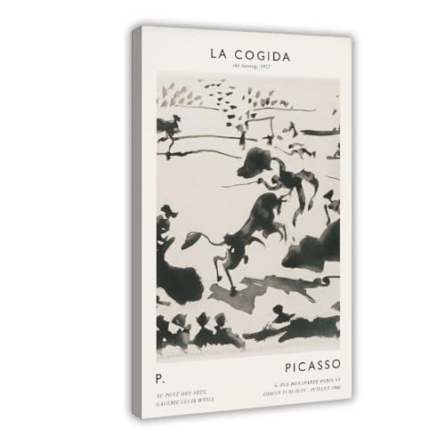 Picasso Ausstellung von named The Tossing 1957 Bull Fight Minimalist Mid Century S für Wohnzimmer Schlafzimmer D Vintage Wanddekoration Berühmte Ölgemälde für Wohnzimmer Klassische Kunstwerke Bilder von ANFOTCM