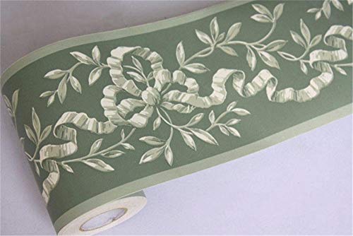Tapete bordüre selbstklebende wasserdichte Grüne Rebe 10X1000CM für Wohnzimmer Badezimmer Schlafzimmer Küche Wanddeko von ANGANGAN