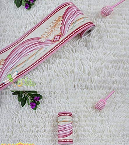 Tapete bordüre selbstklebende wasserdichte Rosa Vorhänge 10X1000CM für Wohnzimmer Badezimmer Schlafzimmer Küche Wanddeko von ANGANGAN