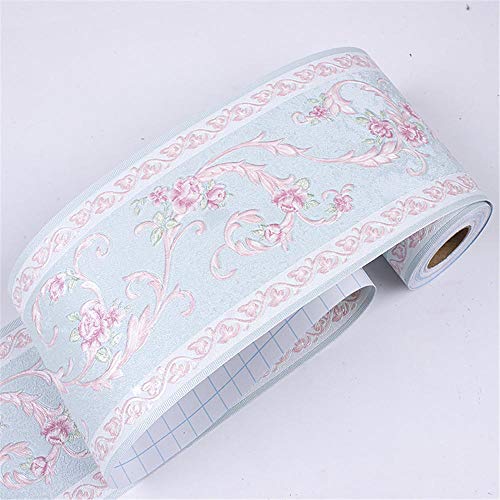 Tapetenbordüre selbstklebend zum Aufkleben für Wohnzimmer Küche Badezimmer Abnehmbare Wasserdicht Bodenleiste PVC Dekorative Bordüre Blaue Blume 10.6cm X 500CM Tapetenbordüre selbstklebend zum Aufkleben für Wohnzimmer Küche Badezimmer Abnehmbare Wasserdicht Bodenleiste PVC Dekorative Bordüre Blaue Blume 10.6cm X 500CM von ANGANGAN
