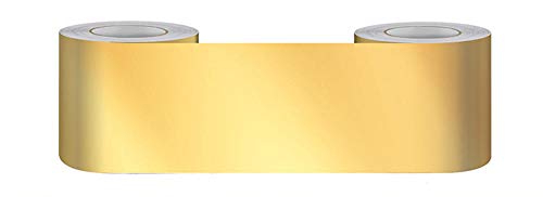 Tapetenbordüre selbstklebend zum Aufkleben für Wohnzimmer Küche Badezimmer Abnehmbare Wasserdicht Bodenleiste PVC Dekorative Bordüre Goldspiegel 20cm X 500cm von ANGANGAN
