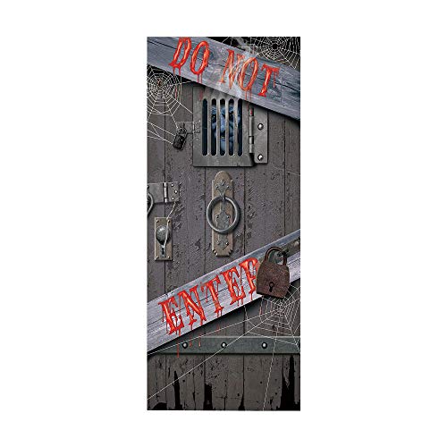 Türtapete selbstklebend Gruseliges Halloween TürPoster 3D Bewirken Fototapete Türfolie Poster Tapete Abnehmbar Wandtapete für Wohnzimmer Küche Schlafzimmer 77x200cm von ANGANGAN