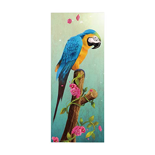 Türtapete selbstklebend Vögel und Blumen TürPoster 3D Bewirken Fototapete Türfolie Poster Tapete Abnehmbar Wandtapete für Wohnzimmer Küche Schlafzimmer 77x200cm von ANGANGAN