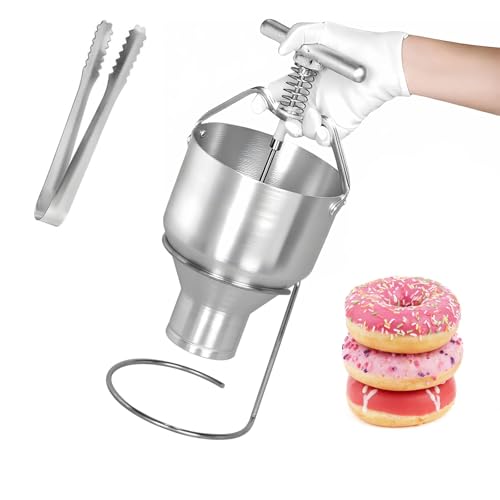 5 l manueller Donut-Abgeber, kommerzieller Donut-Trichter-Maker mit Ständer, 6-fach verstellbare Breite, Mini-Donut-Tropfer-Kolben-Teigspender aus Edelstahl für Zuhause, Verkaufsstand 5 l manueller Donut-Abgeber, kommerzieller Donut-Trichter-Maker mit Ständer, 6-fach verstellbare Breite, Mini-Donut-Tropfer-Kolben-Teigspender aus Edelstahl für Zuhause, Verkaufsstand von ANGDI