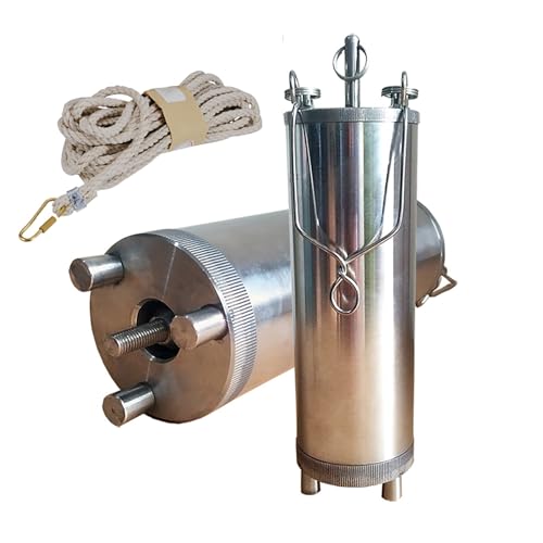 Bodenprobenentnahme-Kit für Kraftstofftanks, Kupfer-Ölprobenentnahmeflasche aus Edelstahl mit Seil, Werkzeug zur Entnahme von Ölproben mit dickem Boden, Wasserprobenfass(Silver,500ml) von ANGDI