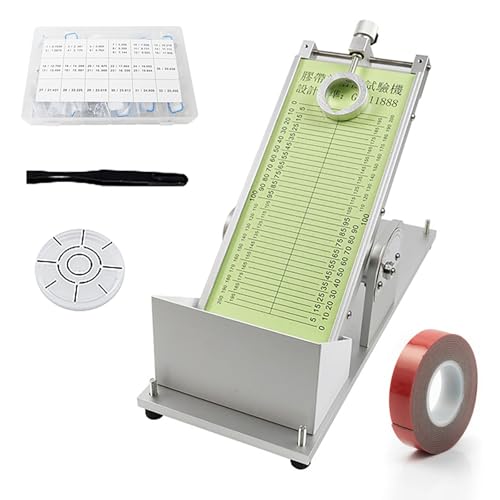Manueller Klebeband-Anfangshaftungstester, Klebekugeltester mit 32 Stahlkugeln, 0–60° verstellbar, Pinzette und Wasserwaage, Testwerkzeug mit schrägen Rollkugeln für Aufkleberetiketten von ANGDI