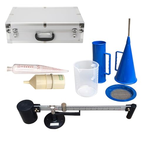 Schlammtester-Set, Schlamm-Hydrometer, Sandgehaltsmessgerät, Schlammviskosimeter, tragbares Schlammprüfgerät-Set mit Marsh-Trichter und Viskositätsbecher, Fluidimeter-Werkzeug von ANGDI