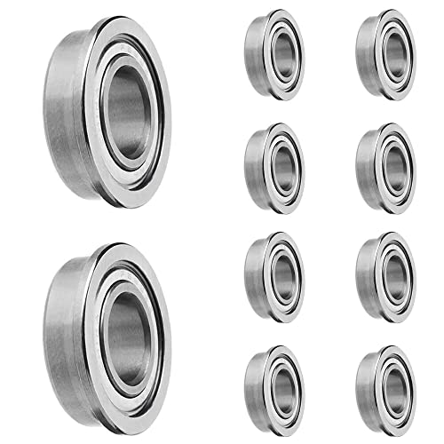 10 Stück F688 ZZ Flanschkugellager 8 mm x 16 mm x 5 mm doppelt geschützte Rillenkugellager für DIY, Drehbänke, Motoren, 3D-Drucker, verschiedene mechanische Geräte, etc. von ANGEEK