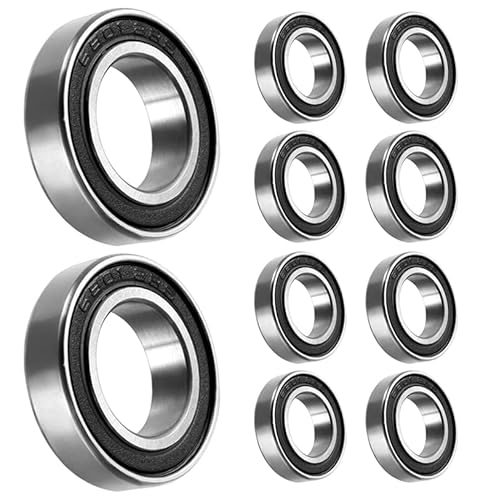 10 Stück 6801 2RS Kugellager 12 mm x 21 mm x 5 mm doppelt geschützte Rillenkugellager für DIY, Drehbänke, Motoren, 3D-Drucker, Fräsmaschinen, verschiedene mechanische Geräte, etc. von ANGEEK