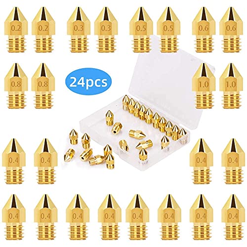 24pcs MK8 Brass Nozzle 0.2MM 0.3MM 0.4MM 0.5MM 0.6MM 0.8MM 1MM Extruder Print Head Nozzle For 3D Printer Accessories 24pcs MK8 Brass Nozzle 0.2MM 0.3MM 0.4MM 0.5MM 0.6MM 0.8MM 1MM Extruder Print Head Nozzle For 3D Printer Accessories von ANGEEK
