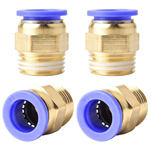 4 Stück 14mm 1/2′′ PT Außengewinde gerade Push to Connect Fittings Einsteckschlauch Pneumatik Schnellverbinder von ANGEEK