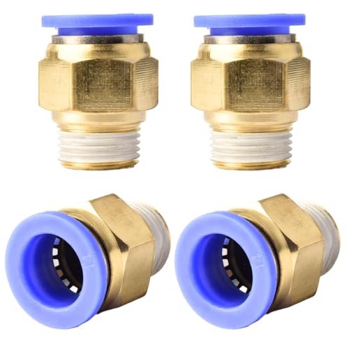 4 Stück 14mm 3/8′′ PT Außengewinde gerade Push to Connect Fittings Einsteckschlauch Pneumatik Schnellverbinder 4 Stück 14mm 3/8′′ PT Außengewinde gerade Push to Connect Fittings Einsteckschlauch Pneumatik Schnellverbinder von ANGEEK