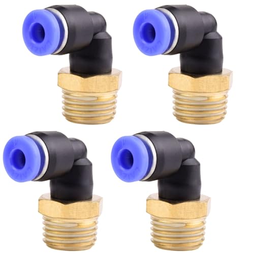4 Stück 4mm 1/4′′PT Pneumatische 90°-Winkelsteckverschraubungen mit Außengewinde Pneumatische Schnellkupplungen für Steckschläuche Push-In Druckluftanschluss 4 Stück 4mm 1/4′′PT Pneumatische 90°-Winkelsteckverschraubungen mit Außengewinde Pneumatische Schnellkupplungen für Steckschläuche Push-In Druckluftanschluss von ANGEEK