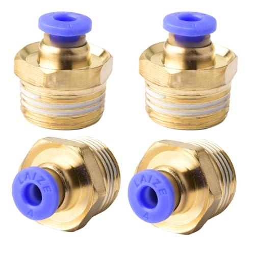 4 Stück 4mm 3/8′′ PT Außengewinde gerade Push to Connect Fittings Einsteckschlauch Pneumatik Schnellverbinder 4 Stück 4mm 3/8′′ PT Außengewinde gerade Push to Connect Fittings Einsteckschlauch Pneumatik Schnellverbinder von ANGEEK