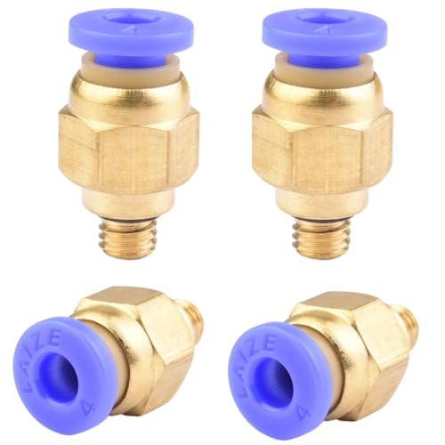 4 Stück 4mm M5 Außengewinde gerade Push to Connect Fittings Einsteckschlauch Pneumatik Schnellverbinder von ANGEEK