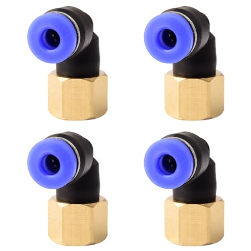 4 Stück 4mmx1/8"PT Pneumatische 90°-Winkelsteckverschraubungen mit Innengewinde Pneumatische schnellkupplungen für Steckschläuche push-in Druckluftanschluss von ANGEEK