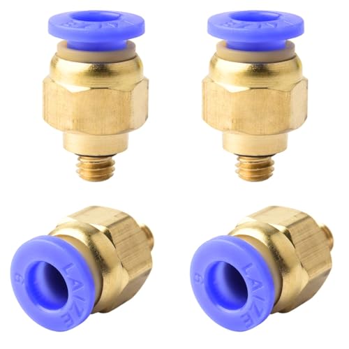 4 Stück 6mm M5 PT Außengewinde gerade Push to Connect Fittings Einsteckschlauch Pneumatik Schnellverbinder von ANGEEK