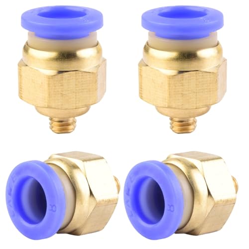 4 Stück 8mm M5 PT Außengewinde gerade Push to Connect Fittings Einsteckschlauch Pneumatik Schnellverbinder von ANGEEK