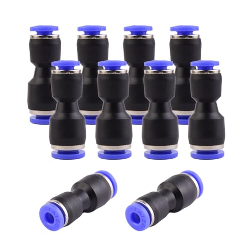 ANGEEK 10 Stück 6 bis 4mm Schnellsteckverbinde mit variablem Durchmesser Pneumatische Reduzierstücke Push In Schnellkupplung Schnellkupplungen für den Anschluss an Luft und Wasser von ANGEEK