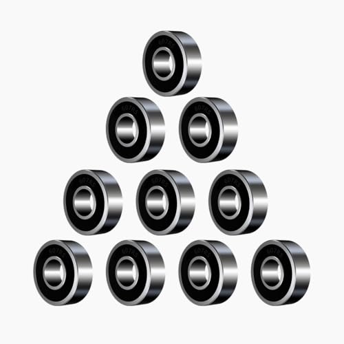 ANGEEK 10 Stück 607-2RS Kugellager 7 mm x 19 mm x 6 mm,Vorgeschmiert,Doppeldichtung, 607RS Rillenkugellager von ANGEEK