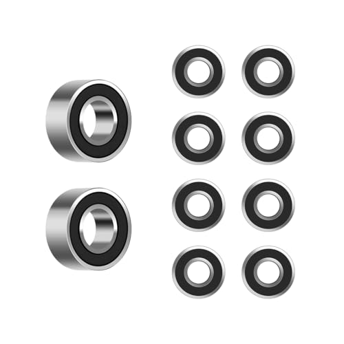 ANGEEK 10 Stück 623-2RS Kugellager 3 mm x 10 mm x 4 mm,Vorgeschmiert,Doppeldichtung, 623RS Rillenkugellager von ANGEEK