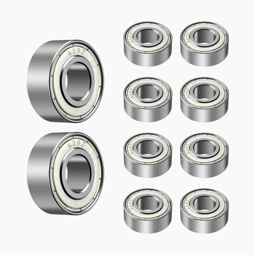 ANGEEK 10 Stück 629 ZZ Kugellager 9 mm x 26 mm x 8 mm,Vorgeschmiert,Doppeldichtung, 629ZZ Rillenkugellager von ANGEEK