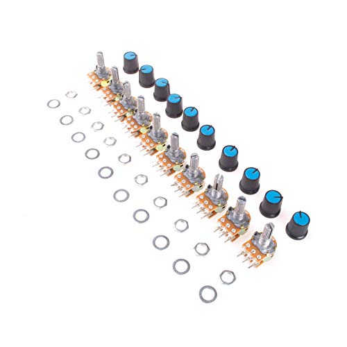 ANGEEK 10 stücke WH148 B250K Dual-Stereo-6-Pin-Potentiometer mit Muttern Und Scheiben von ANGEEK
