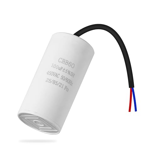 ANGEEK CBB60 450V 100μF Motorkondensator Anlaufkondensator Kondensator Entstörkondensatoren 100 UF 50/60HZ für Elektromotoren und Schwimmbadpumpen Elektromotor,Rasenmäher von ANGEEK