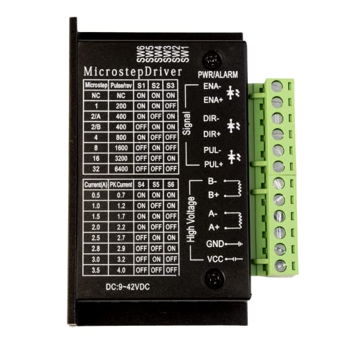 ANGEEK Schrittmotortreiber TB6600 Nema 17/23/34 Stepper Motor Driver 9-42V 4A Geeignet 42/57/86 Typ 2/4 Phasen Schrittmotor, Schrittmotor Treiber für 3D Drucker/CNC von ANGEEK