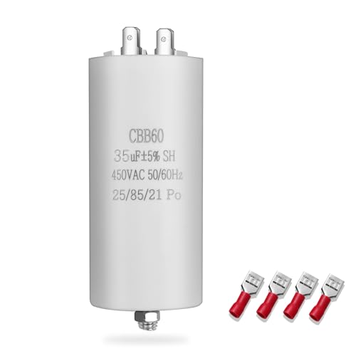 CBB60 450V 35UF 50/60HZ Kondensator,Einsteckkondensator,Starterkondensator,Geeignet für Waschmaschinen,Bohrmaschinen,Rasenmäher und andere elektrische Geräte (vier Anschlüsse senden) von ANGEEK
