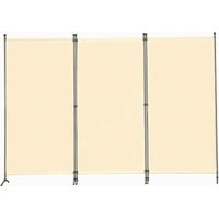 Angel Living - Paravent 3tlg 250X170CM Sichtschutz Balkonbespannung Balkonsichtschutz Paravent Raumteiler Trennwand,Beige - beige von ANGEL LIVING