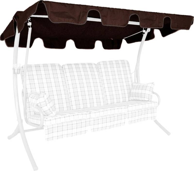 ANGERER Freizeitmöbel GmbH Hollywoodschaukelersatzdach Ersatz Sonnendach variable Größe braun, (1 Stück, 1x Ersatzdach), für Dachgestänge von ca. T 110-145 bis zu B 210 cm von ANGERER Freizeitmöbel GmbH