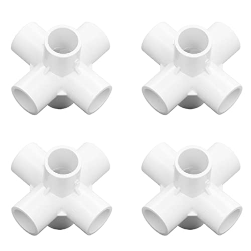 ANGGREK 10STK 6-fach PVC-Rohrverbinder 90-Grad-Winkel 20mm Innendurchmesser für Wasserleitungen Möbel Gewächshaus Zelt mit Hochglanz-Finish Stoßfest (WHITE) von ANGGREK