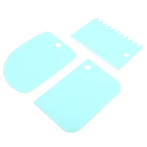 ANGGREK 3Pcs Backschaber Cremespatel Gebäckwerkzeuge Weichgebäckschaber Küchenteigschaber DIY Cremeschaber Kit Home Tools(Blau) von ANGGREK