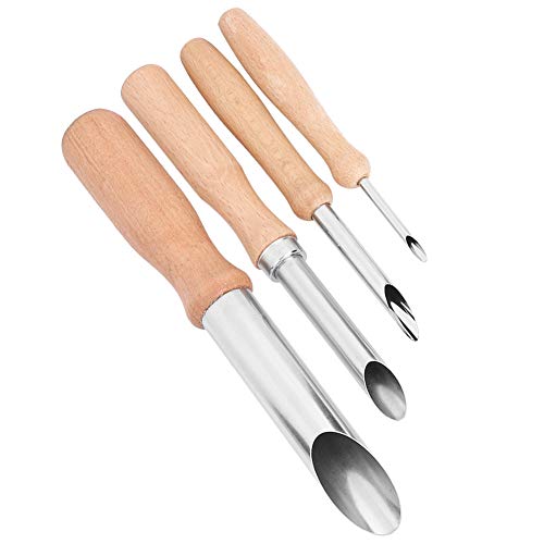 ANGGREK 4 PCs Keramik -Tonwerkzeuge Runder Lochschlamm Cutter Set Keramik Bildhauerei -Schnitztet mit Holzgriff für Künstler Potters Studenten von ANGGREK