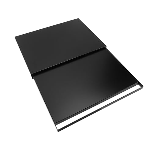 ANGGREK Arbeitsplatte Schieberegler -Regal Mikrowellenofen Ausziehen Tablett Kohlenstoffstahl -Lagerorganisator mit 26 X 46,5 cm Schiebegal für Küchengeräte Raumsparung (Black) von ANGGREK
