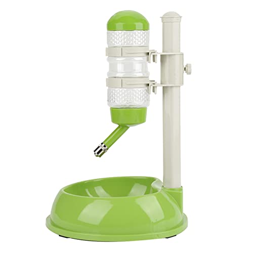 ANGGREK Haustier Stehende Wasserspender Verstellbarer Hundeberken mit 500 Ml Flasche 1800g Lebensmittelbehälterhöhe für Hunde Katzen Kleine Mittelgroßen Großen Haustieren Einstellbar (Green) von ANGGREK