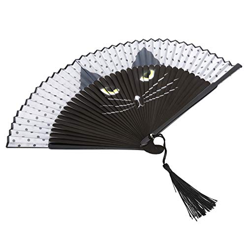 ANGGREK Japanischer Stil Katzen Faltfächer Handgefertigter Bambus Handfächer für Tanz Hochzeitsfeier Dekoration mit Umweltfreundlichem Material ANGGREK Japanischer Stil Katzen Faltfächer Handgefertigter Bambus Handfächer für Tanz Hochzeitsfeier Dekoration mit Umweltfreundlichem Material von ANGGREK