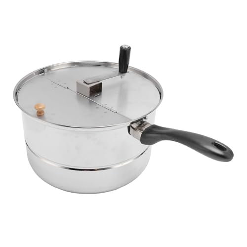 ANGGREK Kopetop Popcorn Maker Edelstahl Popcorn Popper mit Handkurbel Unterstützt Sowohl Gas- Als Auch Elektrische Heizung für Familiennächte Zusammen von ANGGREK
