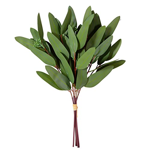 ANGGREK Künstliche Eukalyptusblätter Faux Eucalyptus Stämme Seiden Kunststoff Realistisches Grün DIY Home Decor mit 35 cm 38 cm 45 cm Größen für Hochzeitsfeiern Tisch Herzstück (2) von ANGGREK