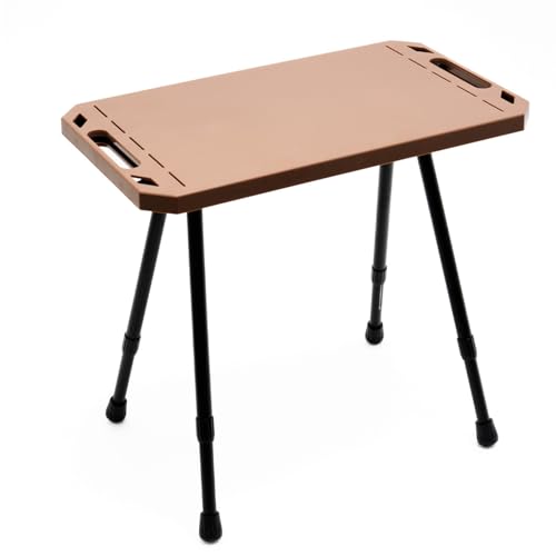 ANGGREK Leichte Aluminiumlegierung Faltbare Camping-Tisch, Einstellbare Höhe Picknickschreibtisch für das Heckklappen Beach Camp mit Leicht Tragbarem und Langlebigem Design (Khaki) von ANGGREK