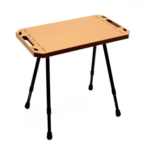 ANGGREK Leichte Aluminiumlegierung Faltbare Camping-Tisch, Einstellbare Höhe Picknickschreibtisch für das Heckklappen Beach Camp mit Leicht Tragbarem und Langlebigem Design (Mandelfarbe) von ANGGREK