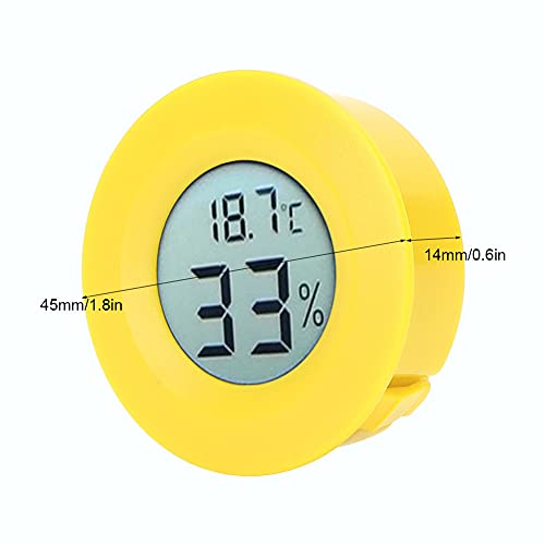 ANGGREK Mini Digital LCD Thermometer Hygrometer Feuchtigkeits-Temperatur Messgerät mit LCD-Display -50 Bis + 70 °C 10%-99% für Kühl Vitrinen (gelbe Schale) von ANGGREK